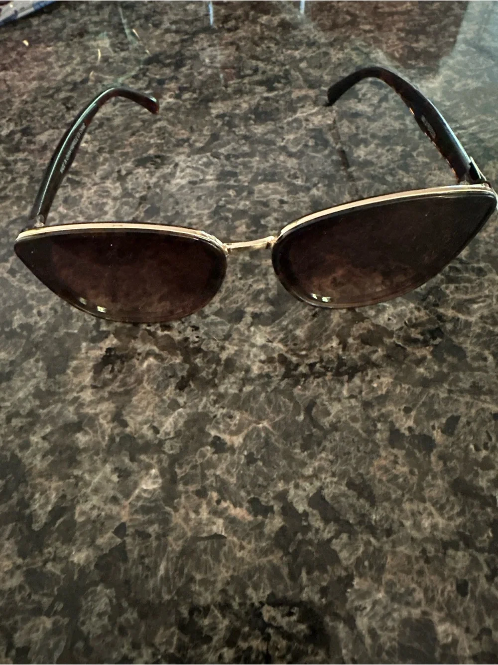Express Women’s Cat-Eye Sunglasses in Brown and Gold